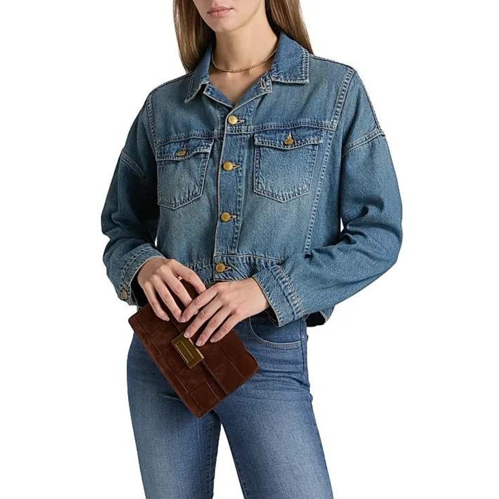 L'AGENCE Vianney Hi-Lo Cropped Denim Jacket Size Small